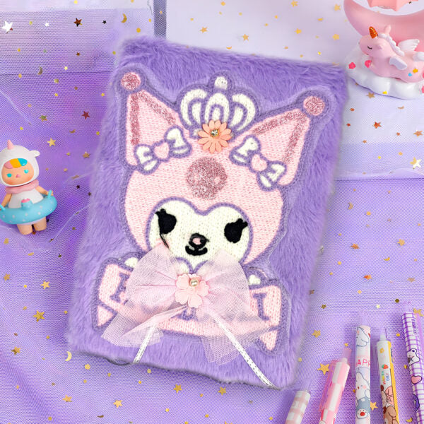 Plush Fluffy Cartoon Diary – Soft Fur Lined Journal
