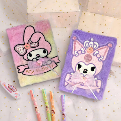 Plush Fluffy Cartoon Diary – Soft Fur Lined Journal