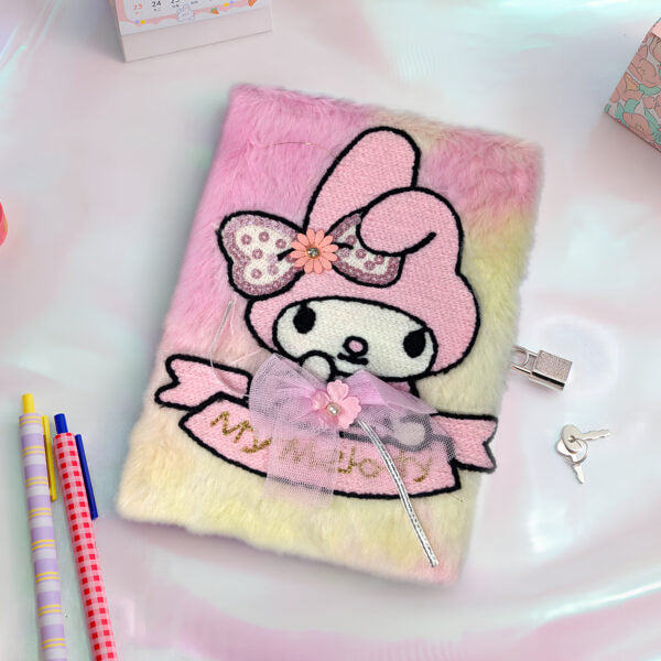 Plush Fluffy Cartoon Diary – Soft Fur Lined Journal
