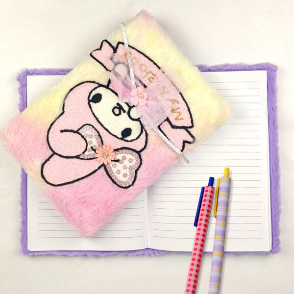 Plush Fluffy Cartoon Diary – Soft Fur Lined Journal