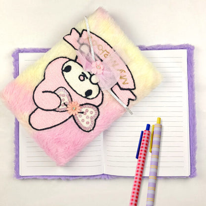 Plush Fluffy Cartoon Diary – Soft Fur Lined Journal