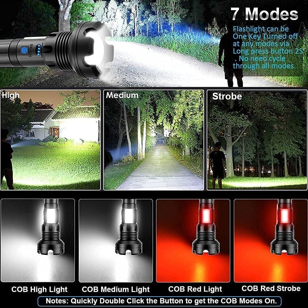 🔥LAST DAY SALE 49% OFF🔥 - LED Rechargeable Tactical Laser Flashlight High Lumens