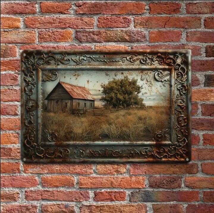 Vintage Chicken & Fresh Eggs Metal Sign