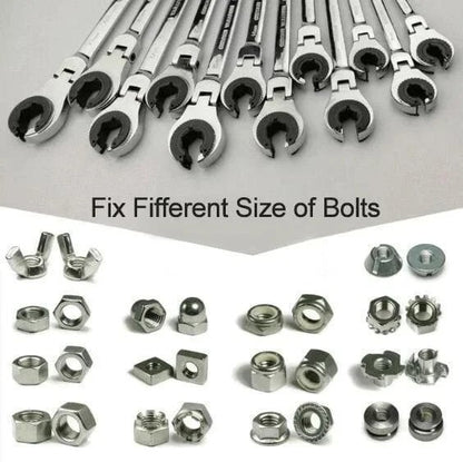 🔥🔥Open Tubing Ratchet Wrench (Fixed Head-Flexible Head 2 IN 1)