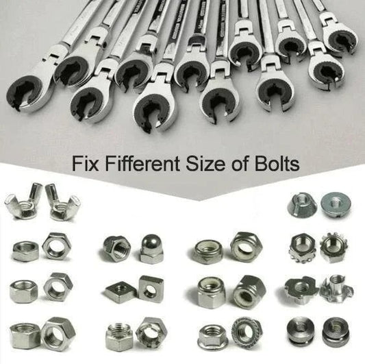 🔥🔥Open Tubing Ratchet Wrench (Fixed Head-Flexible Head 2 IN 1)