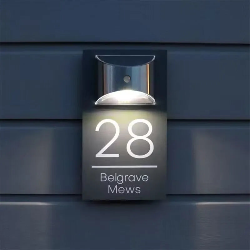Radiantgrp - Personalized Solar Modern Door Plaque