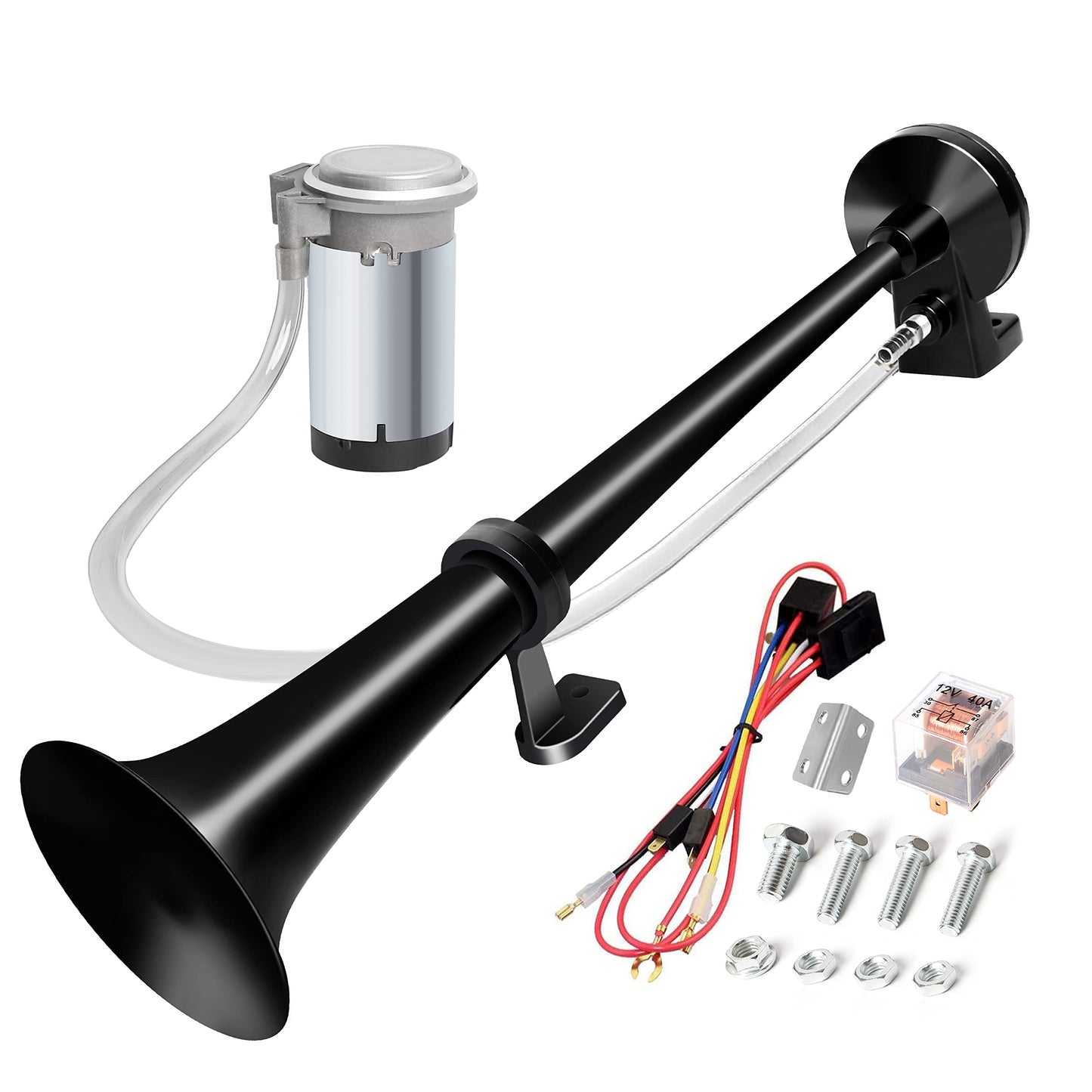 🔥Hot Sale🔥Motorcycle Horn + Mounting Hardware and Complete Wiring Kit