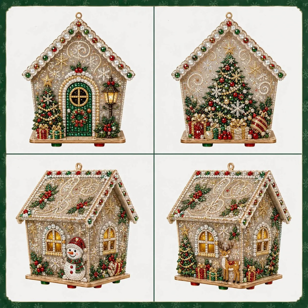 🔥 LAST DAY 49% OFF – 🎄Christmas Pearl Cottage Art Kit ✨