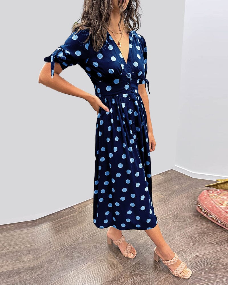 🔥🌷New Products Promotion 48% OFF - 💃Deep V-neck polka-dot dress