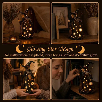 🌙49% off🌙 Glowing Starlight Witch Figurine|Magical Spooky‐Cute Night Light Decor