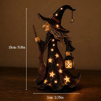 🌙49% off🌙 Glowing Starlight Witch Figurine|Magical Spooky‐Cute Night Light Decor