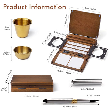 🎨Perfect for Plein Air Painting – Portable 24-Well Watercolor Palette Set