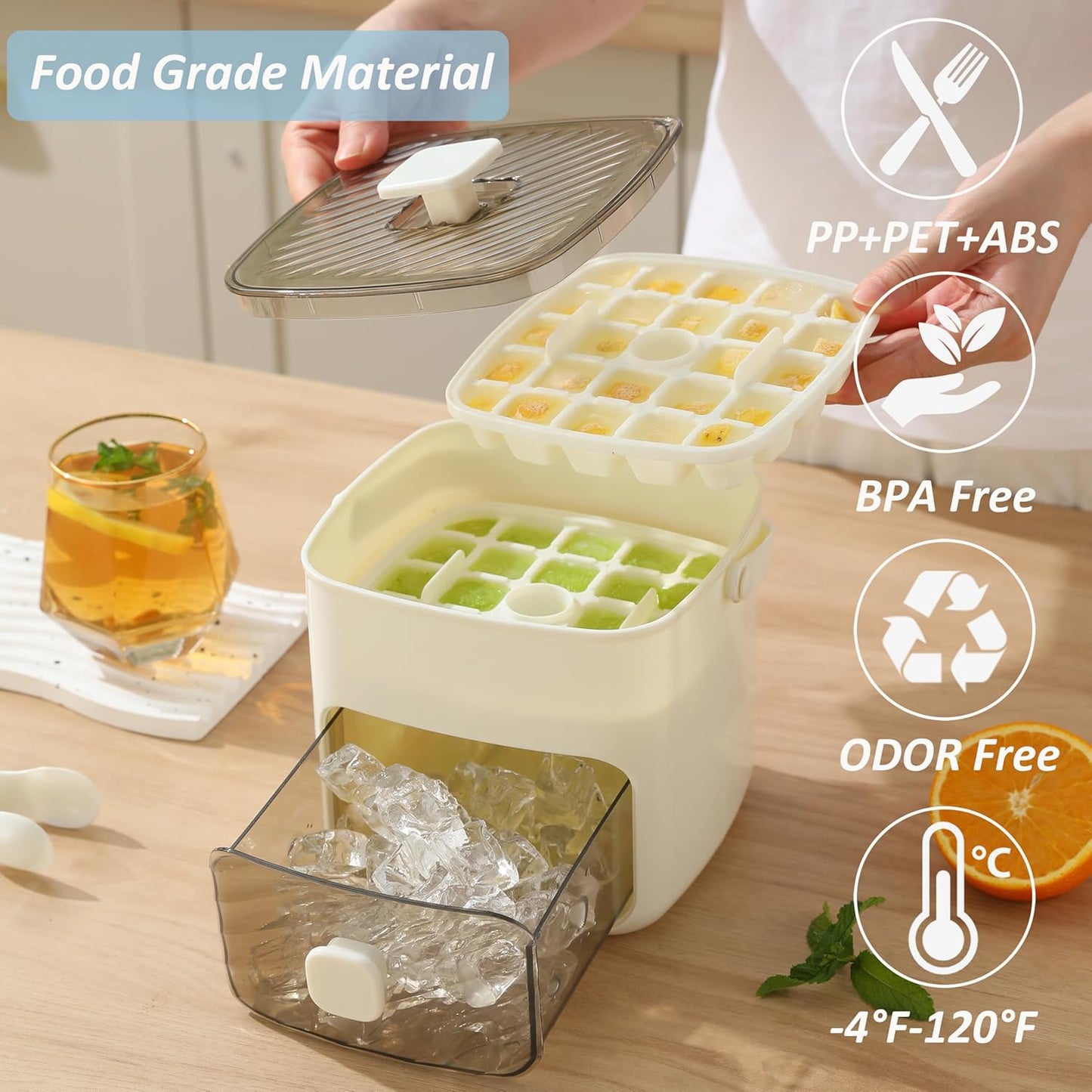 ❄️ Summer Best-Seller 🧊 ice cube tray with lid and storage bin
