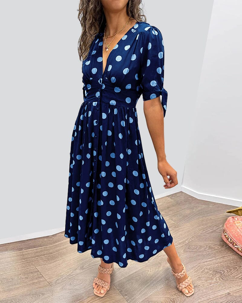 🔥🌷New Products Promotion 48% OFF - 💃Deep V-neck polka-dot dress
