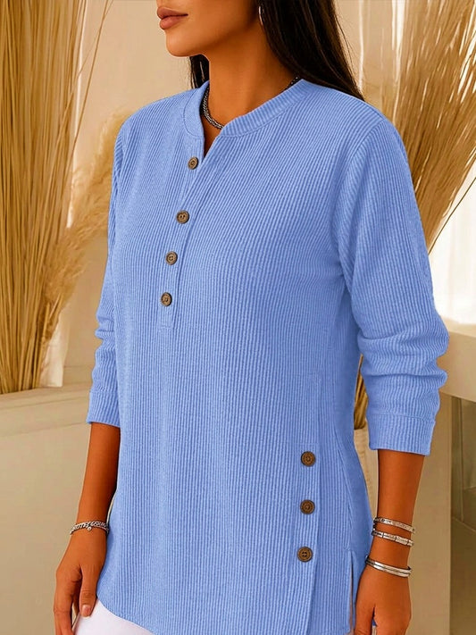 The Last Day🔥 Women's Solid Color Crew Neck Long Sleeve Casual Loose Knit Pullover