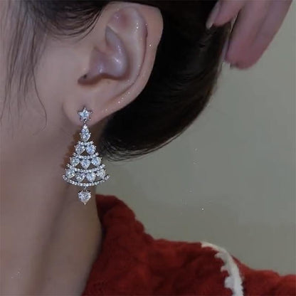 Radiantgrp - Shiny Christmas Tree Earrings
