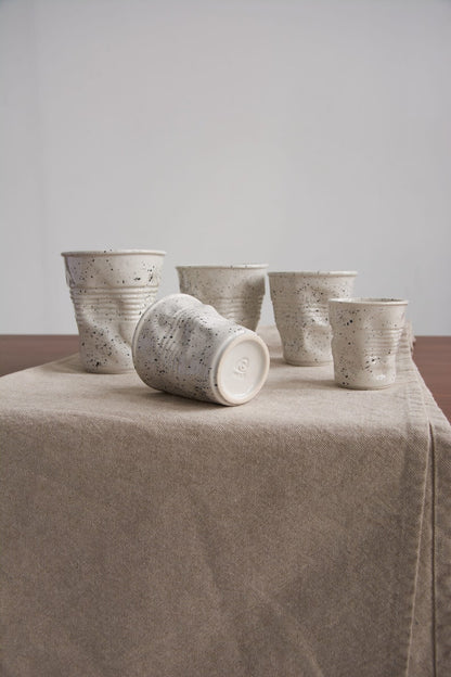 ✨Last Week of Discounts✨White Speckled Ceramic Mug: Hand-Dotted Cup and Artisan Tableware