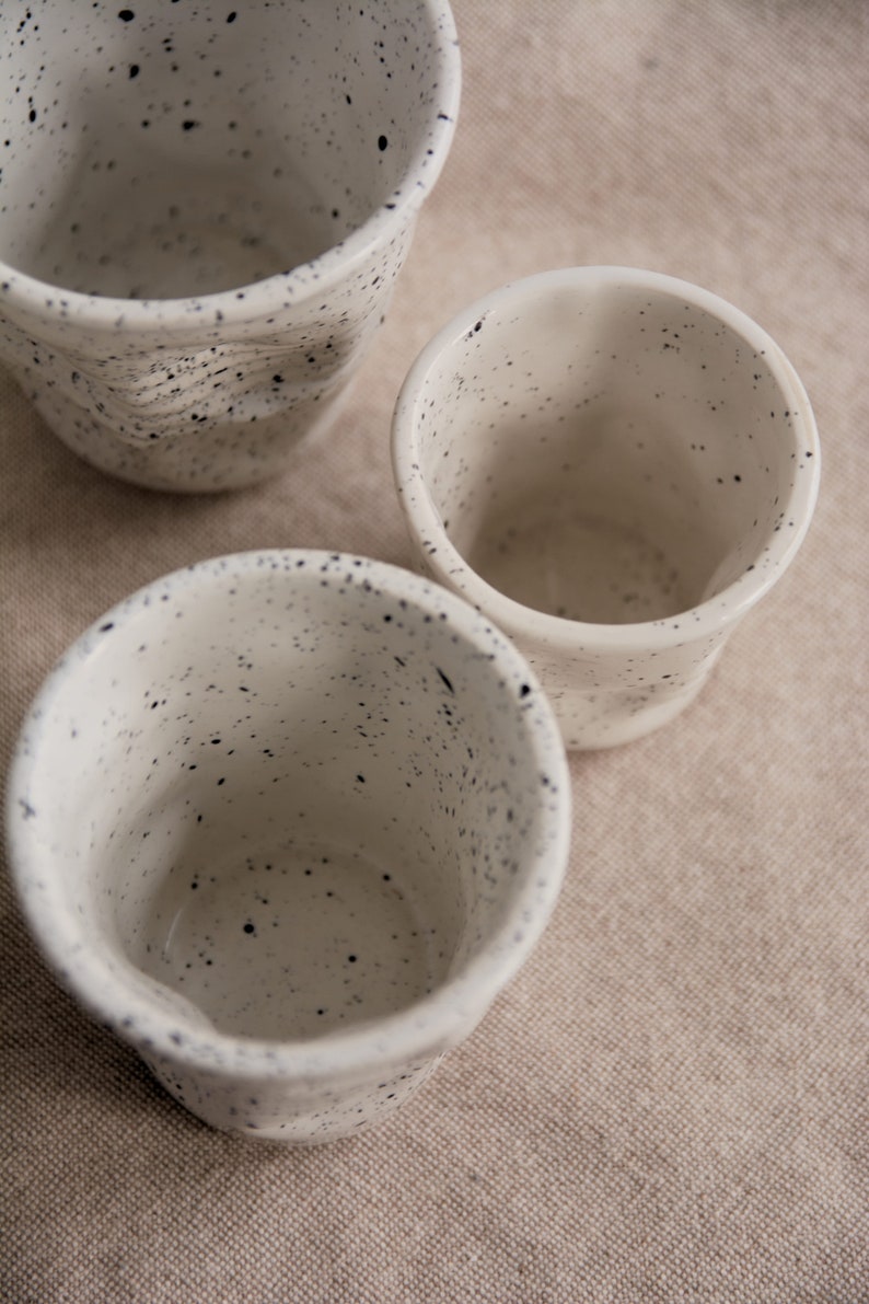 ✨Last Week of Discounts✨White Speckled Ceramic Mug: Hand-Dotted Cup and Artisan Tableware