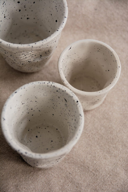 ✨Last Week of Discounts✨White Speckled Ceramic Mug: Hand-Dotted Cup and Artisan Tableware