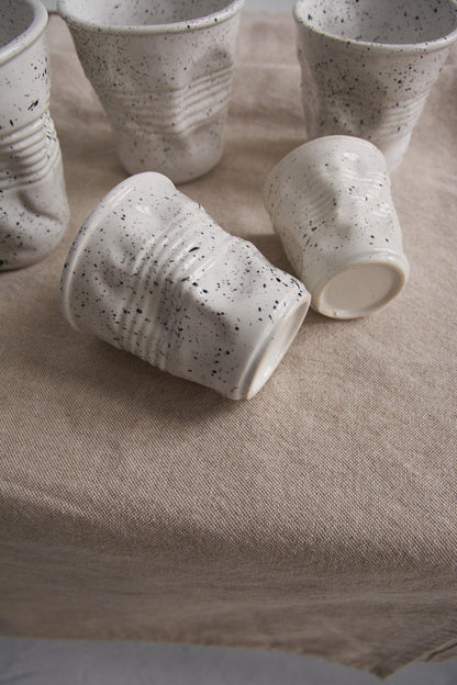 ✨Last Week of Discounts✨White Speckled Ceramic Mug: Hand-Dotted Cup and Artisan Tableware