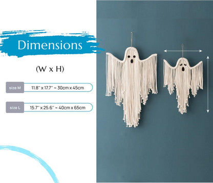 Radiantgrp - halloween hand-woven white ghost wall hanging kit
