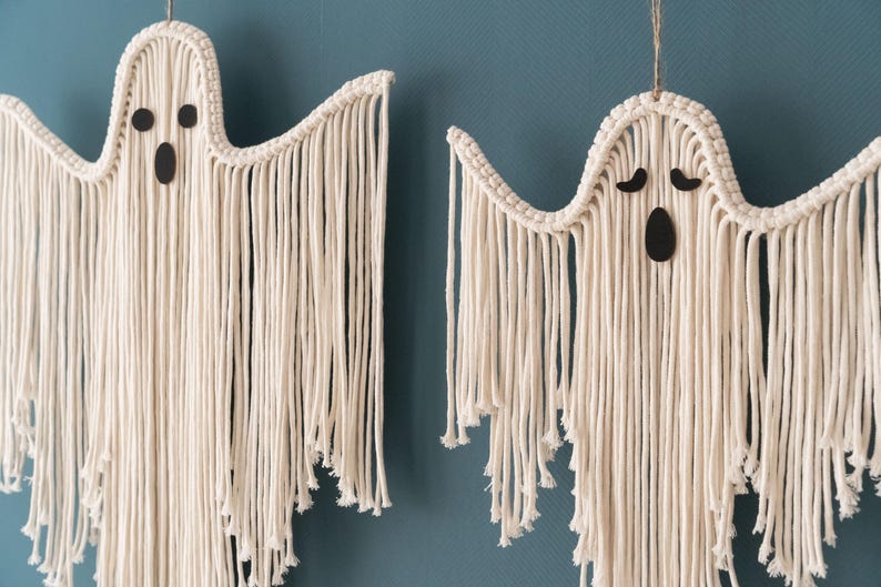 Radiantgrp - halloween hand-woven white ghost wall hanging kit