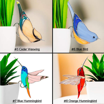 Stained Glass Blue Butterfly Suncatcher: Elegant Home