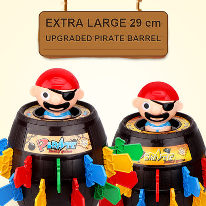 Pirate Barrel Uncle (with swords and daggers) — Novelty Pirate-in-a-Barrel Toy