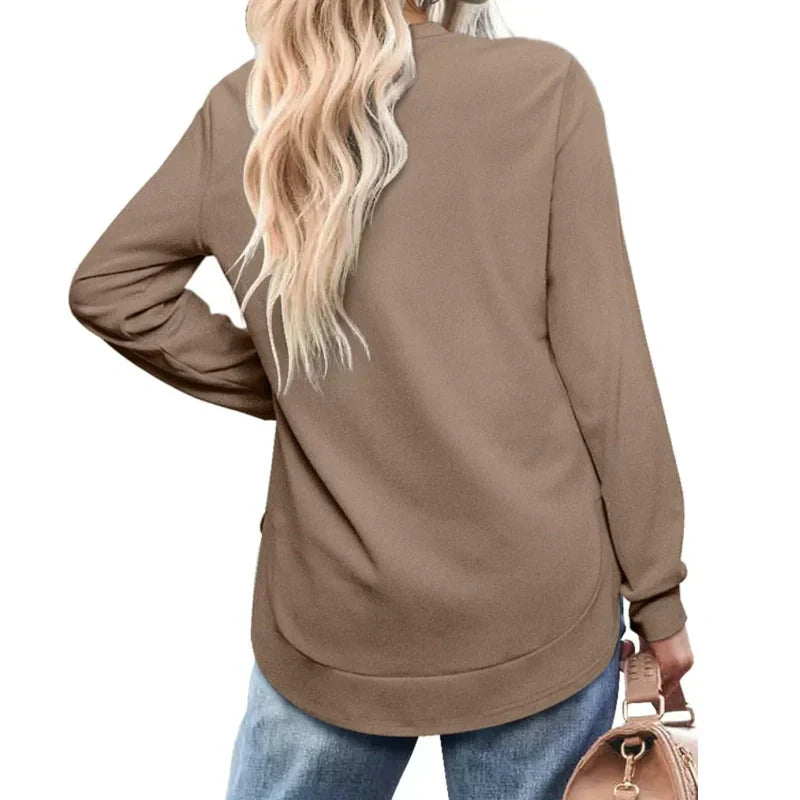 ⏰ Women's Sweatshirt Crewneck Curved Hem