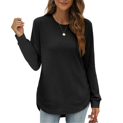 ⏰ Women's Sweatshirt Crewneck Curved Hem