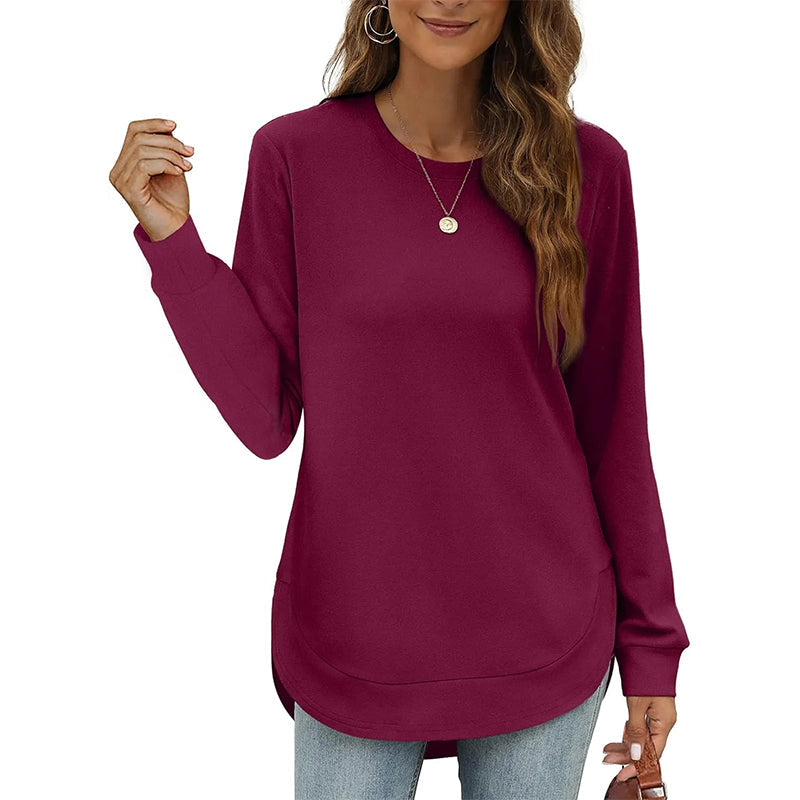 ⏰ Women's Sweatshirt Crewneck Curved Hem