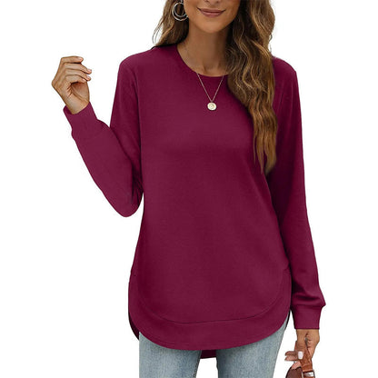 ⏰ Women's Sweatshirt Crewneck Curved Hem