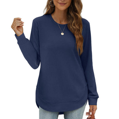 ⏰ Women's Sweatshirt Crewneck Curved Hem